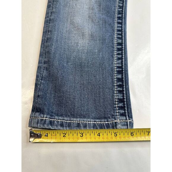 Miss Me Capri Jeans 25 Lowrise Denim Aztec Embroidery/Rhinestones/Studs Distress - Picture 8 of 9